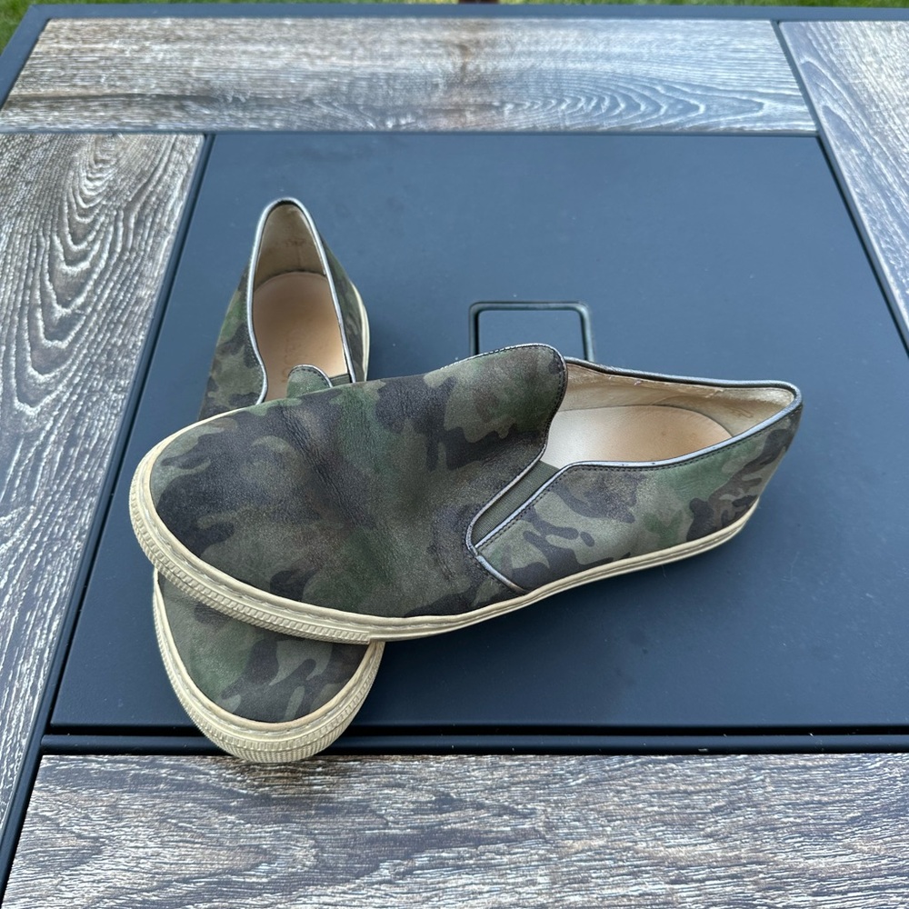 GUC metallic camo gabor slip ons